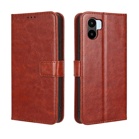 Custodia Portafoglio In Pelle Cover con Supporto BY5 per Xiaomi Redmi A2 Plus Marrone