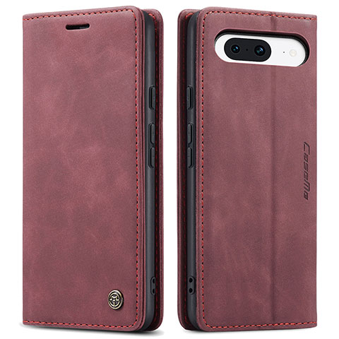 Custodia Portafoglio In Pelle Cover con Supporto C01S per Google Pixel 8a 5G Rosso Rosa