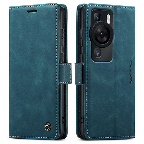 Custodia Portafoglio In Pelle Cover con Supporto C01S per Huawei P60 Blu