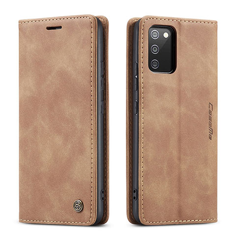 Custodia Portafoglio In Pelle Cover con Supporto C01S per Samsung Galaxy A02s Marrone