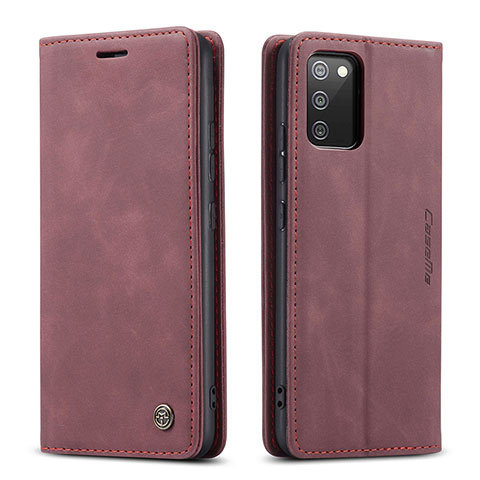 Custodia Portafoglio In Pelle Cover con Supporto C01S per Samsung Galaxy A03s Rosso Rosa