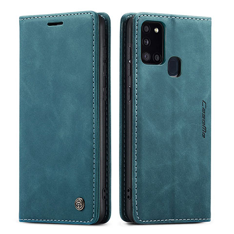 Custodia Portafoglio In Pelle Cover con Supporto C01S per Samsung Galaxy A21s Blu