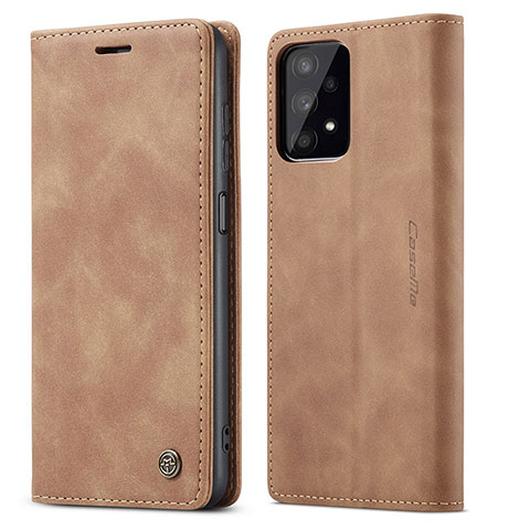 Custodia Portafoglio In Pelle Cover con Supporto C01S per Samsung Galaxy A32 5G Marrone Chiaro