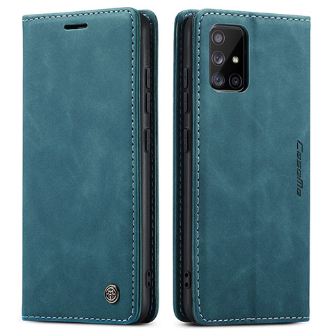 Custodia Portafoglio In Pelle Cover con Supporto C01S per Samsung Galaxy A51 5G Blu
