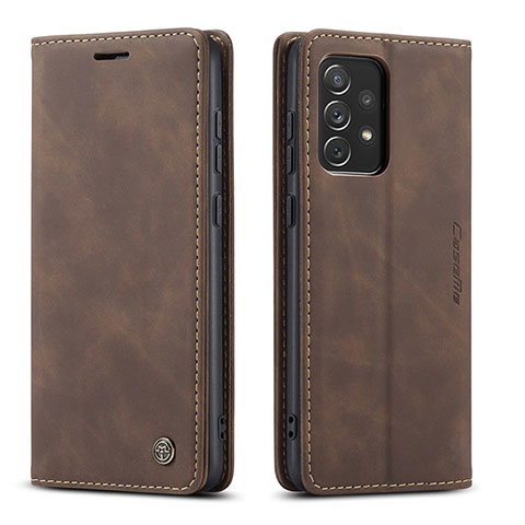 Custodia Portafoglio In Pelle Cover con Supporto C01S per Samsung Galaxy A73 5G Marrone