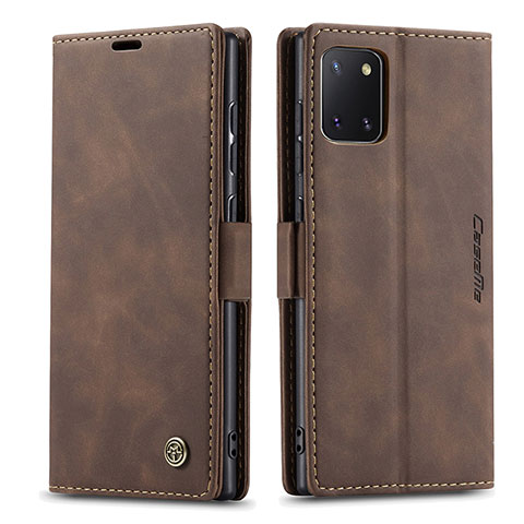 Custodia Portafoglio In Pelle Cover con Supporto C01S per Samsung Galaxy A81 Marrone