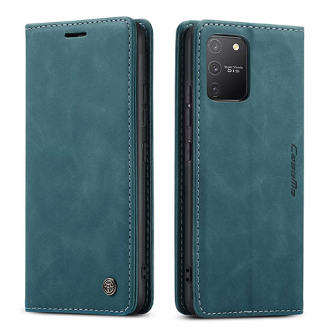 Custodia Portafoglio In Pelle Cover con Supporto C01S per Samsung Galaxy A91 Blu