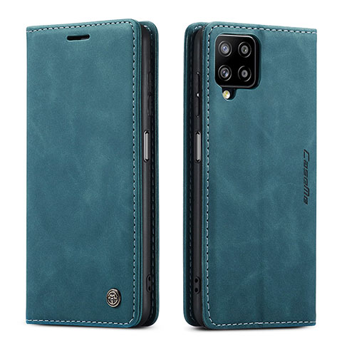 Custodia Portafoglio In Pelle Cover con Supporto C01S per Samsung Galaxy M12 Blu