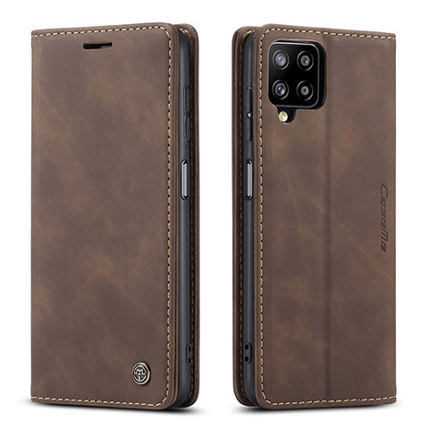 Custodia Portafoglio In Pelle Cover con Supporto C01S per Samsung Galaxy M12 Marrone