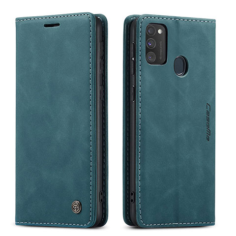 Custodia Portafoglio In Pelle Cover con Supporto C01S per Samsung Galaxy M30s Blu