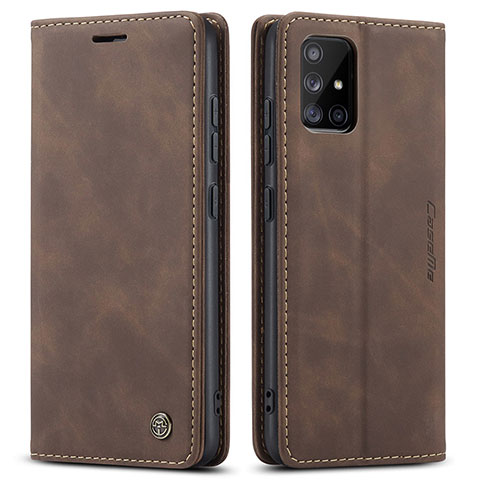 Custodia Portafoglio In Pelle Cover con Supporto C01S per Samsung Galaxy M40S Marrone