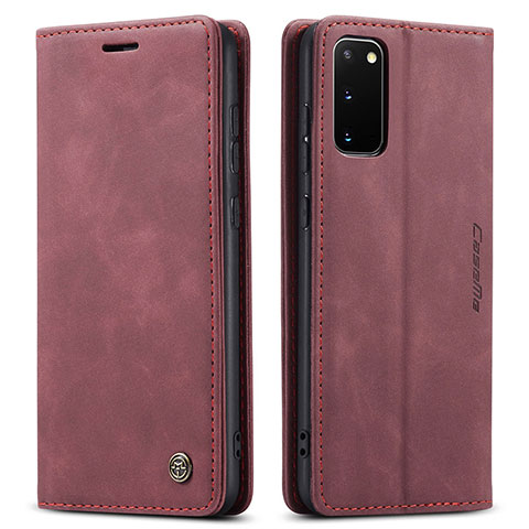 Custodia Portafoglio In Pelle Cover con Supporto C01S per Samsung Galaxy S20 5G Rosso Rosa