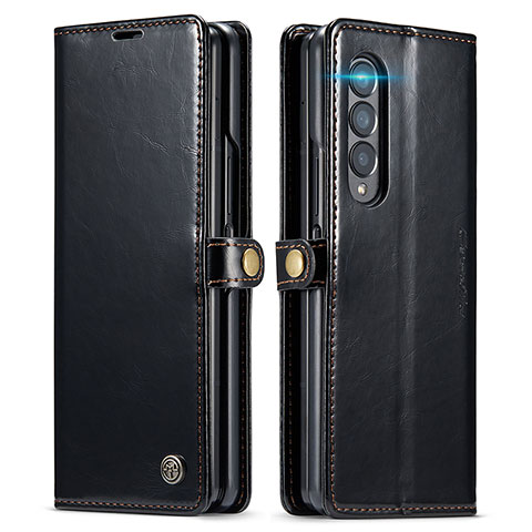 Custodia Portafoglio In Pelle Cover con Supporto C01S per Samsung Galaxy Z Fold3 5G Nero