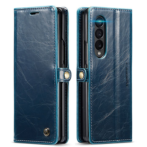Custodia Portafoglio In Pelle Cover con Supporto C01S per Samsung Galaxy Z Fold4 5G Blu