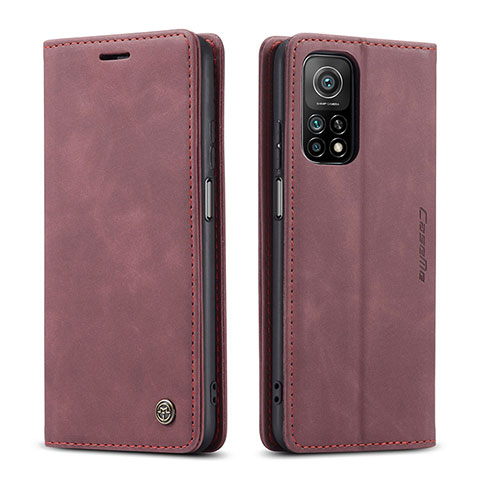 Custodia Portafoglio In Pelle Cover con Supporto C01S per Xiaomi Mi 10T Pro 5G Rosso Rosa