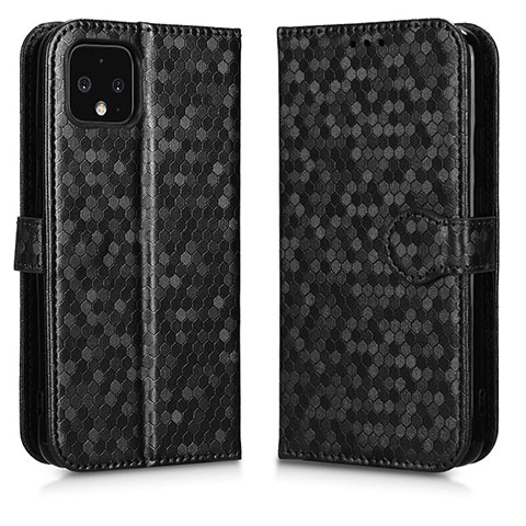 Custodia Portafoglio In Pelle Cover con Supporto C01X per Google Pixel 4 XL Nero