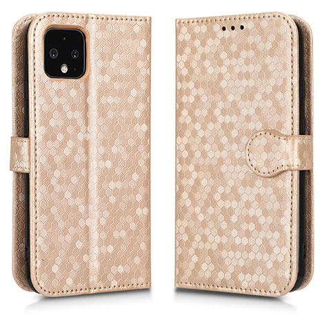 Custodia Portafoglio In Pelle Cover con Supporto C01X per Google Pixel 4 XL Oro