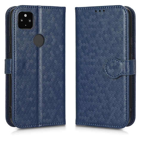 Custodia Portafoglio In Pelle Cover con Supporto C01X per Google Pixel 4a 5G Blu