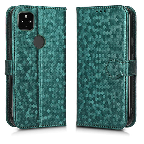 Custodia Portafoglio In Pelle Cover con Supporto C01X per Google Pixel 4a 5G Verde