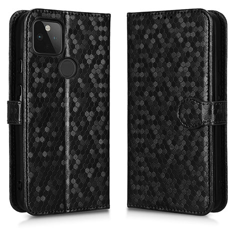 Custodia Portafoglio In Pelle Cover con Supporto C01X per Google Pixel 5a 5G Nero