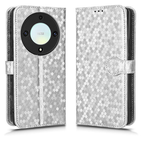 Custodia Portafoglio In Pelle Cover con Supporto C01X per Huawei Honor Magic5 Lite 5G Argento