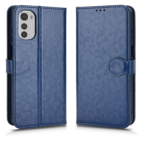 Custodia Portafoglio In Pelle Cover con Supporto C01X per Motorola Moto E32 Blu