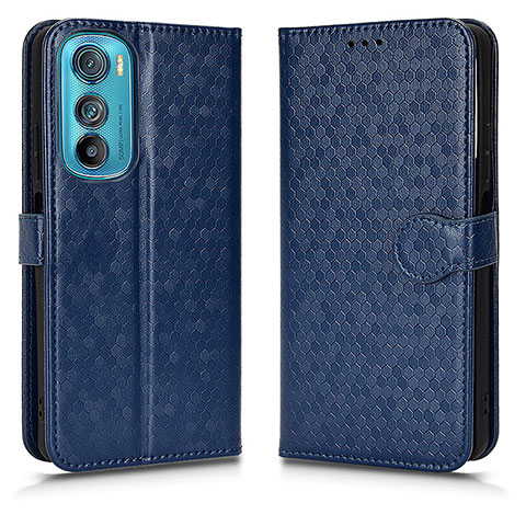 Custodia Portafoglio In Pelle Cover con Supporto C01X per Motorola Moto Edge 30 5G Blu