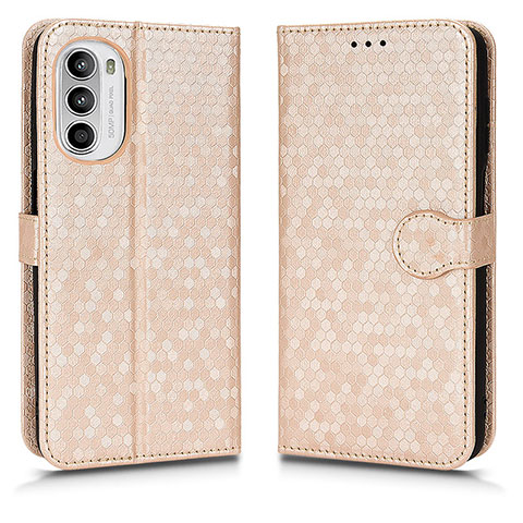 Custodia Portafoglio In Pelle Cover con Supporto C01X per Motorola Moto G52j 5G Oro