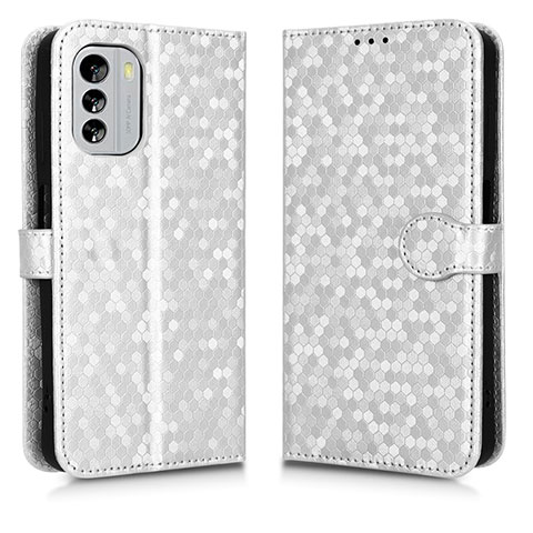 Custodia Portafoglio In Pelle Cover con Supporto C01X per Nokia G60 5G Argento