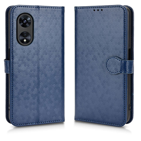 Custodia Portafoglio In Pelle Cover con Supporto C01X per Oppo A78 5G Blu