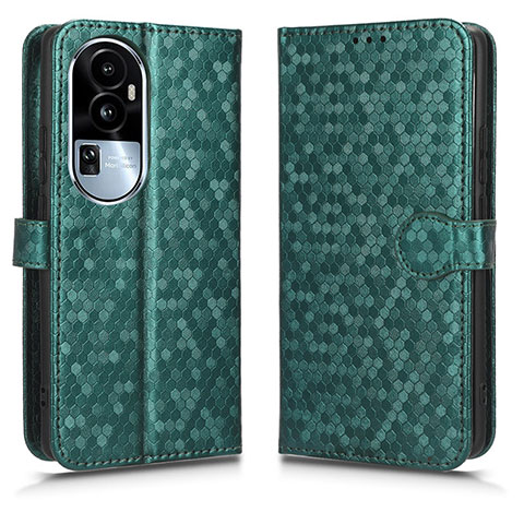 Custodia Portafoglio In Pelle Cover con Supporto C01X per Oppo Reno10 Pro+ Plus 5G Verde