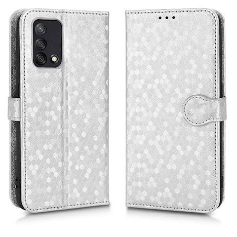 Custodia Portafoglio In Pelle Cover con Supporto C01X per Oppo Reno6 Lite Argento