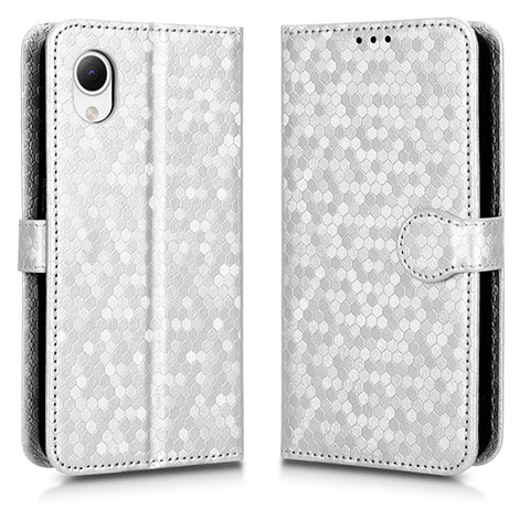 Custodia Portafoglio In Pelle Cover con Supporto C01X per Samsung Galaxy A23 5G SC-56C Argento