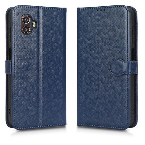 Custodia Portafoglio In Pelle Cover con Supporto C01X per Samsung Galaxy XCover 6 Pro 5G Blu