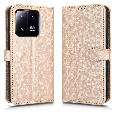 Custodia Portafoglio In Pelle Cover con Supporto C01X per Xiaomi Mi 13 5G Oro