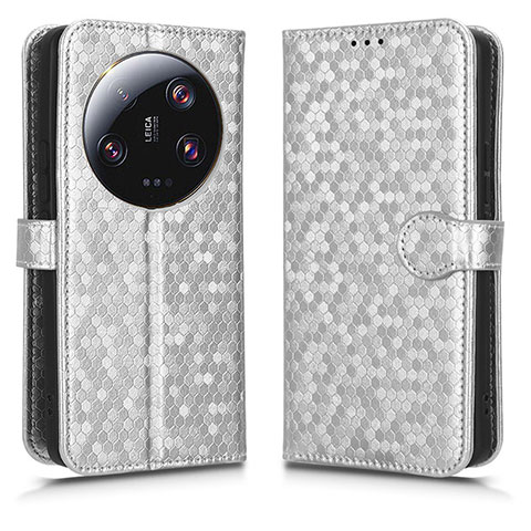 Custodia Portafoglio In Pelle Cover con Supporto C01X per Xiaomi Mi 13 Ultra 5G Argento