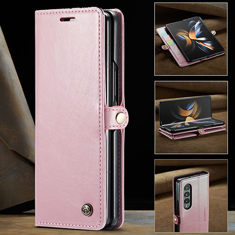 Custodia Portafoglio In Pelle Cover con Supporto C02S per Samsung Galaxy Z Fold4 5G Oro Rosa