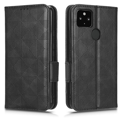 Custodia Portafoglio In Pelle Cover con Supporto C02X per Google Pixel 4a 5G Nero