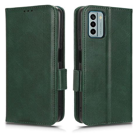 Custodia Portafoglio In Pelle Cover con Supporto C02X per Nokia G22 Verde