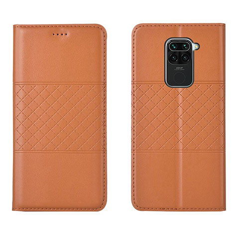 Custodia Portafoglio In Pelle Cover con Supporto C03 per Xiaomi Redmi Note 9 Arancione