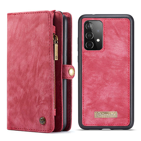 Custodia Portafoglio In Pelle Cover con Supporto C03S per Samsung Galaxy A52s 5G Rosso