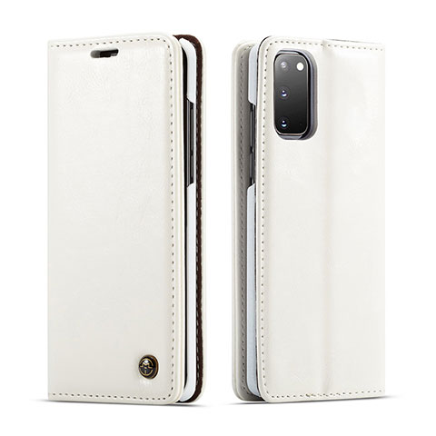 Custodia Portafoglio In Pelle Cover con Supporto C03S per Samsung Galaxy S20 5G Bianco