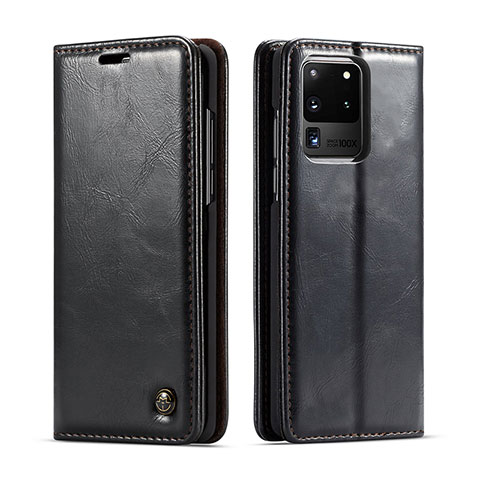 Custodia Portafoglio In Pelle Cover con Supporto C03S per Samsung Galaxy S20 Ultra Nero