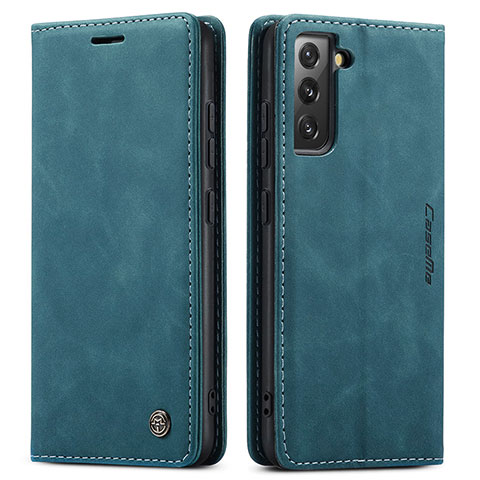 Custodia Portafoglio In Pelle Cover con Supporto C03S per Samsung Galaxy S21 5G Blu
