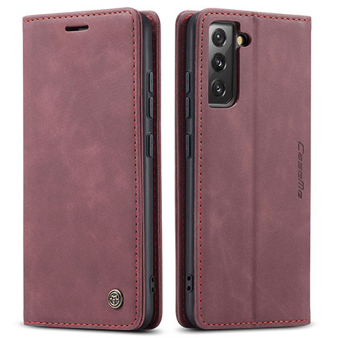 Custodia Portafoglio In Pelle Cover con Supporto C03S per Samsung Galaxy S22 Plus 5G Rosso Rosa