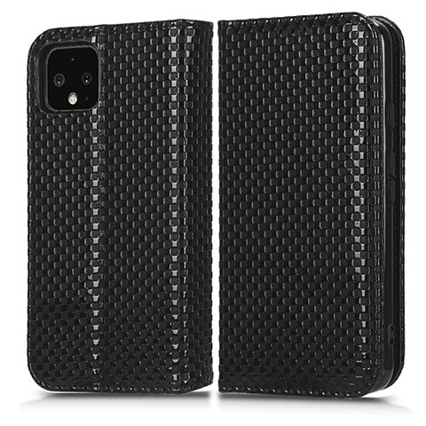 Custodia Portafoglio In Pelle Cover con Supporto C03X per Google Pixel 4 Nero