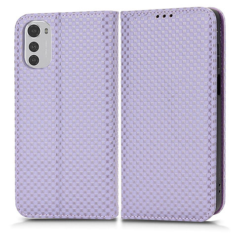 Custodia Portafoglio In Pelle Cover con Supporto C03X per Motorola Moto E32s Viola