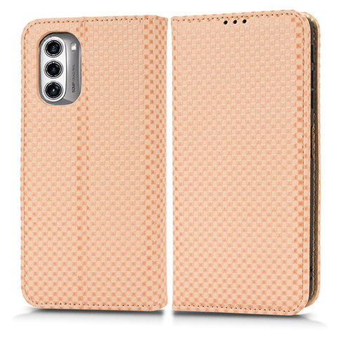 Custodia Portafoglio In Pelle Cover con Supporto C03X per Motorola Moto G52j 5G Oro