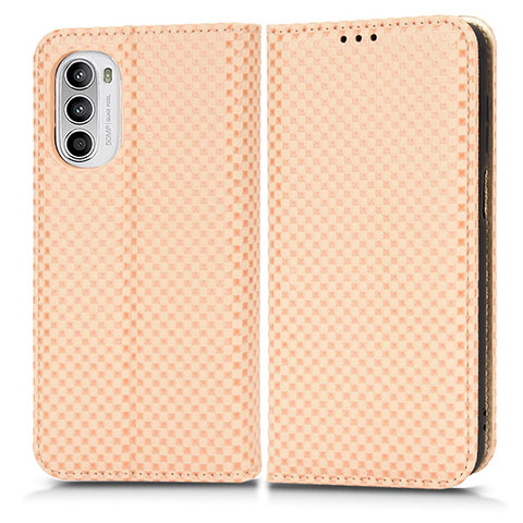 Custodia Portafoglio In Pelle Cover con Supporto C03X per Motorola Moto G82 5G Oro