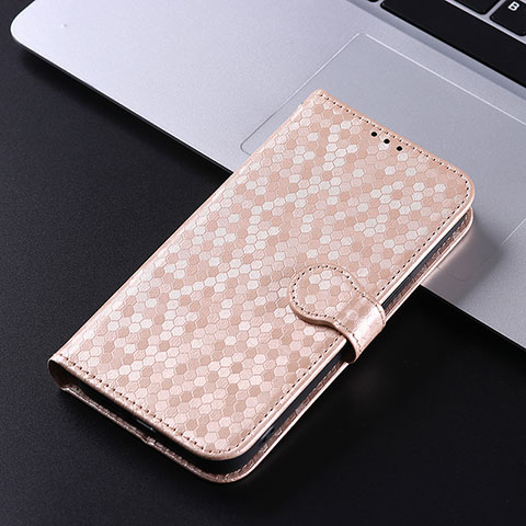 Custodia Portafoglio In Pelle Cover con Supporto C04X per Sharp Simple Sumaho 6 Oro